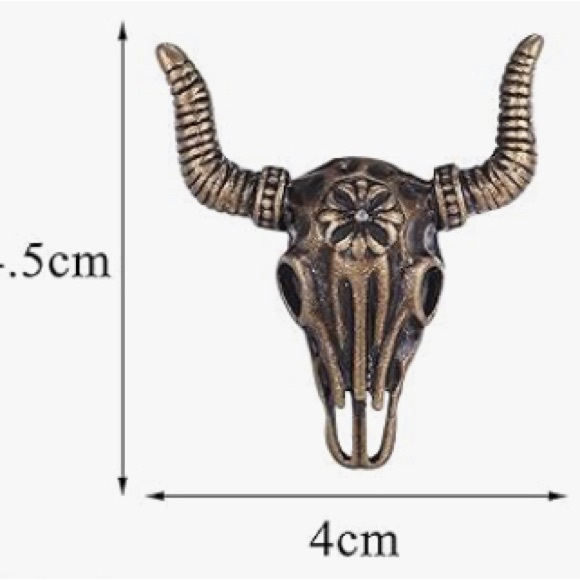 Western Cow Skull Bolo Tie - Picture 4 of 5